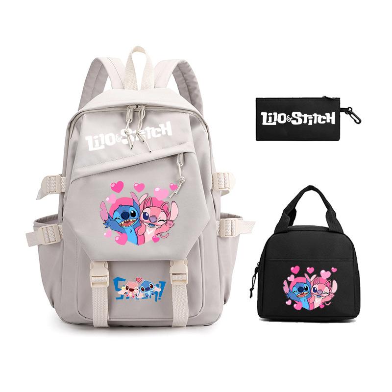 Children'S Backpack Cartoon Printed Student School Bag Lunch Bag Casual Pencil Bag Set