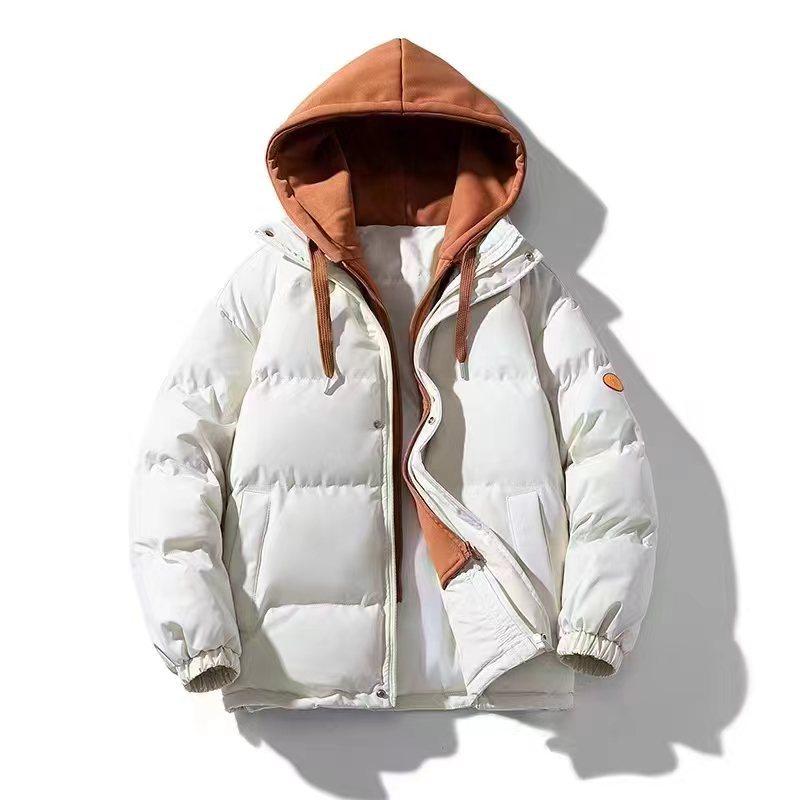 Winter Coat Men's Cotton-padded Jacket Men's Handsome Hooded Fake Two Thick Cotton-padded Jacket Winter Men's Cotton-padded Jacket
