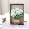 Креативный деревянный настенный декор 3D фоторамка Искусственные цветы Растение Фоторамка Настенная подвеска