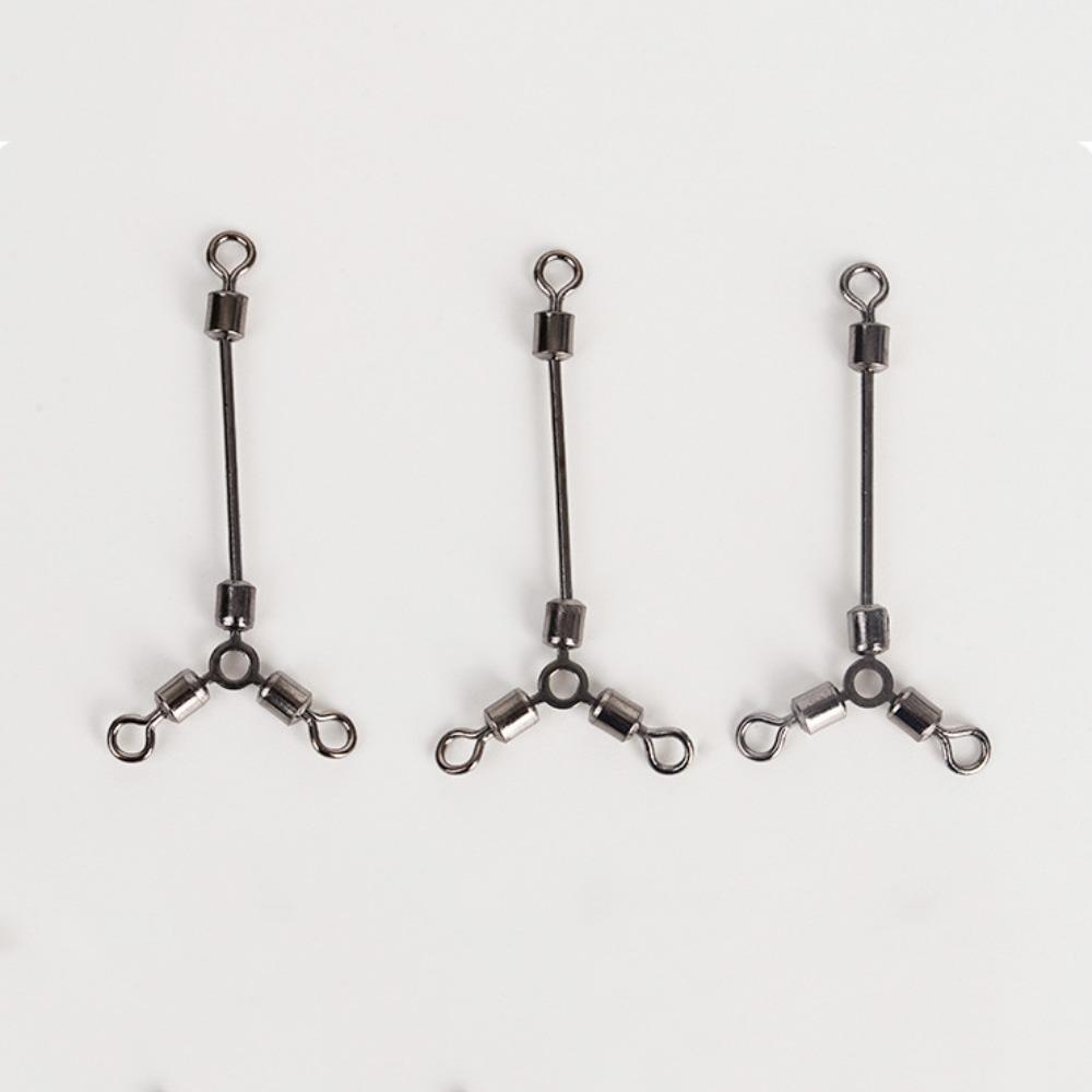 Long Leg Fishing Swivels Fishing Barrel Swivel O-Shape Fishing Connector Fishing Three Way Swivel