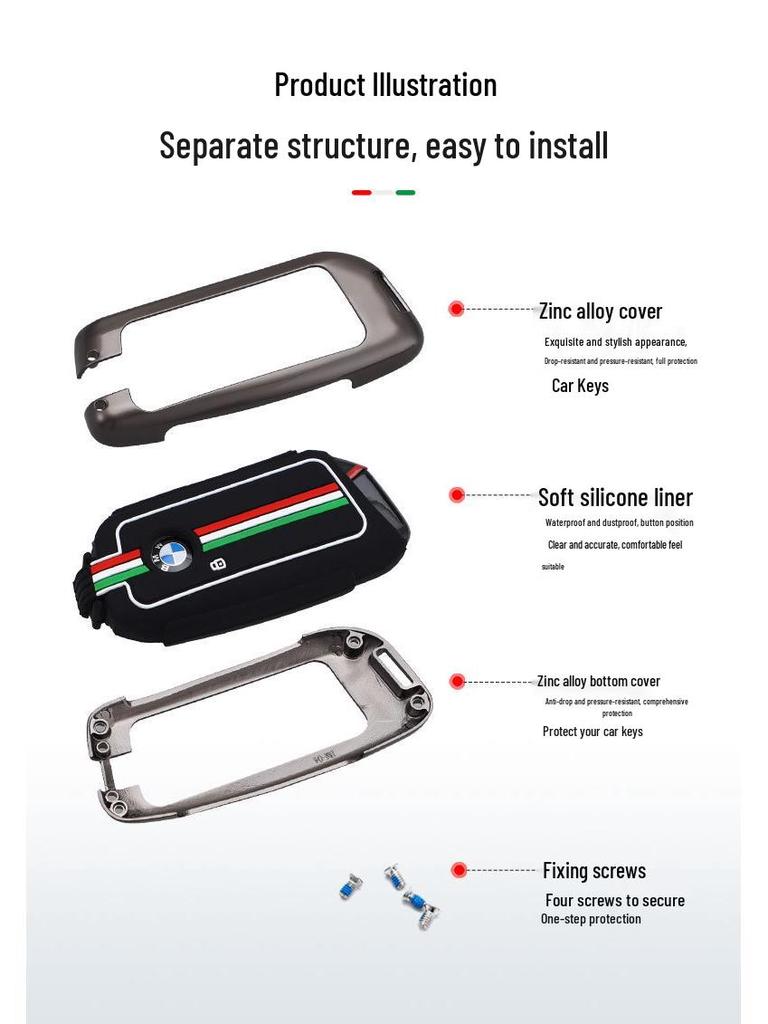 BMW Key Case for 2024 X5, X1, 7 Series, X7, X6, 5 Series, and 740: Stylish Buckle Design