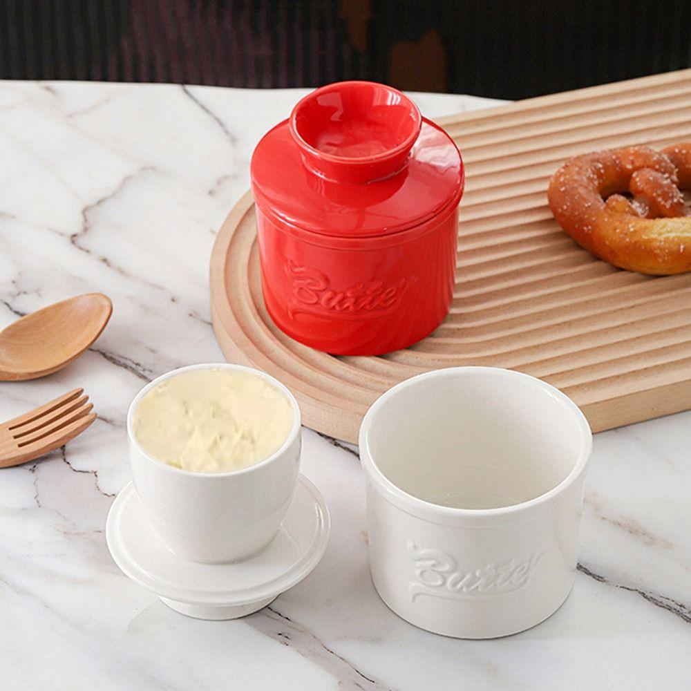 Glossy Finish Ceramic Butter Dish Handmade Butter Holder Easy To Clean Butter Bell Crock Home