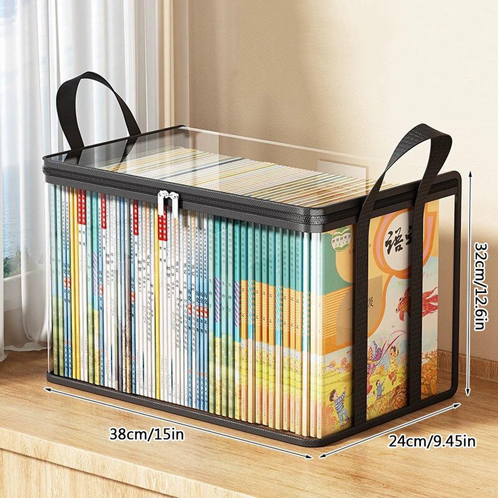 Waterproof Book Protector For Moving Reinforced Handles For Easy Portability Home/office Bookshelf Tidying