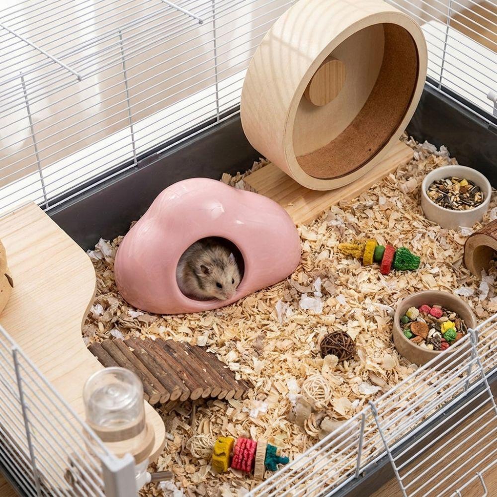 Non-Slip Ceramic Hamster Nest Smooth Surface Hamster Cooling House Summer Cooling