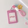 Portable ID Card Badge Holder Korea Version Star Small Photocard Sleeves with Pendant Keychain