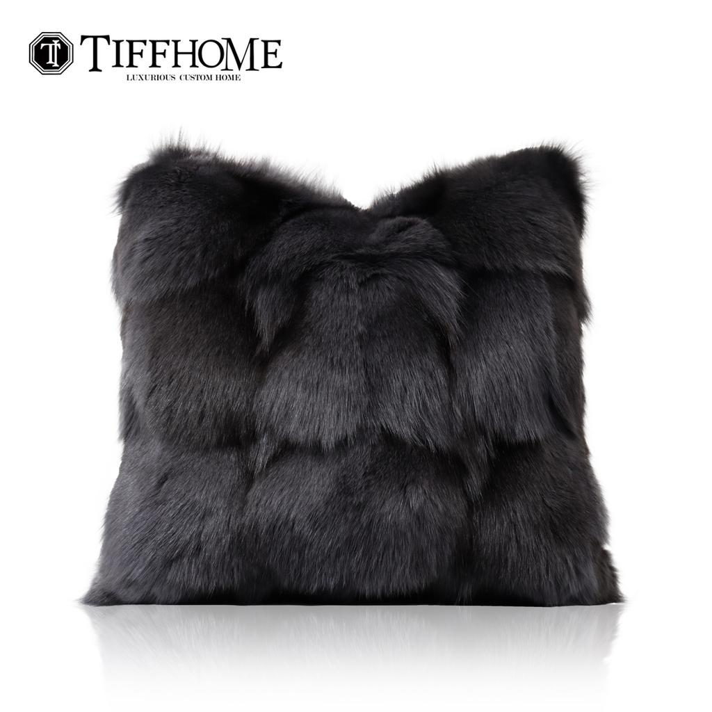 TIFFHOME Luxury Fluffy Soft Plush Throw Pillow Cases Organic Oblong Cushion Covers Home Decorative Fur Throw Pillow Covers