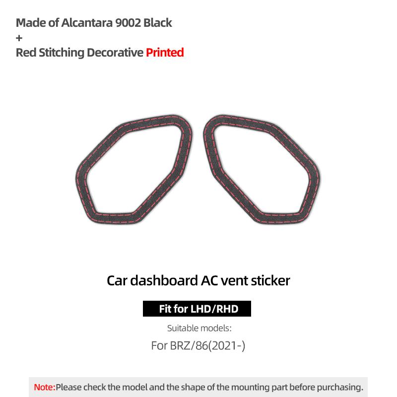 Betterhumz For Subaru BRZ/Toyota GR86 - Made of Alcantara Auto Dashboard Vent Outlet Trim Stickers Car Interior Accessories