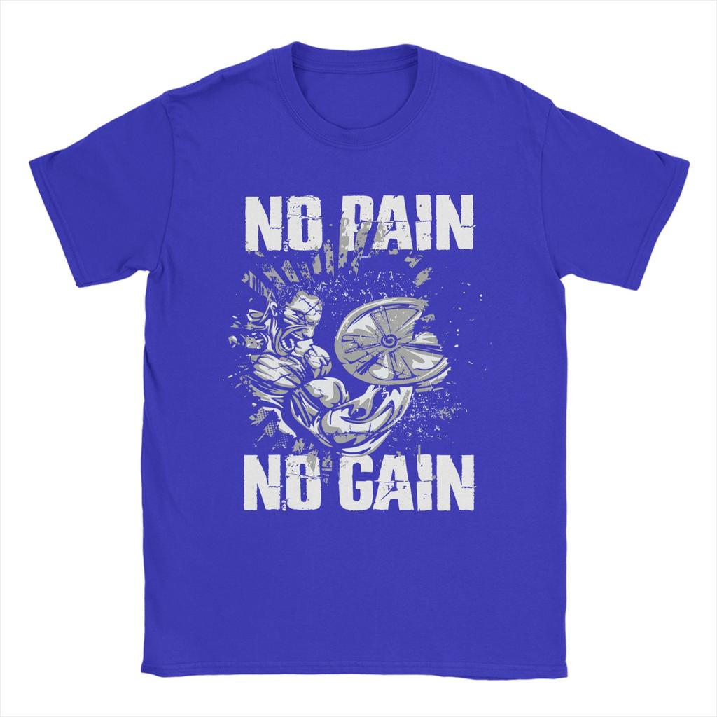Новинка Спортивные Футболки для Фитнеса и Бодибилдинга Унисекс No Pain No Gain Футболки Унисекс Футболка с Коротким Рукавом Уникальные Топы