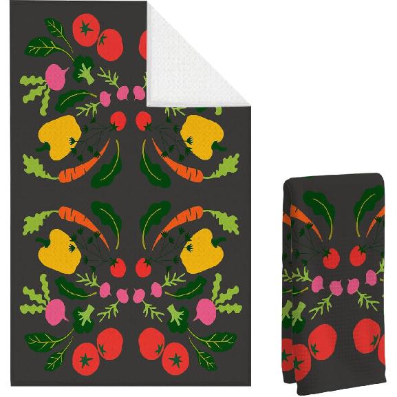 Daisy Waffle Towels, Floral Hand Towel, Floral Black & White Decor for Kitchen Bathroom, Gift for Hostess, Daisy Gift Dish Tea Towels,16x24 Inch.