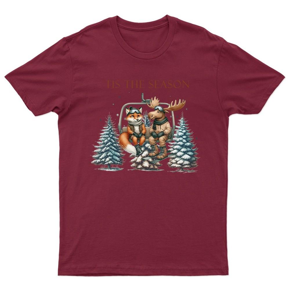 Tis The Season Winter TShirt Unisex Gift Retro Seasonal Funny Xmas Santa a