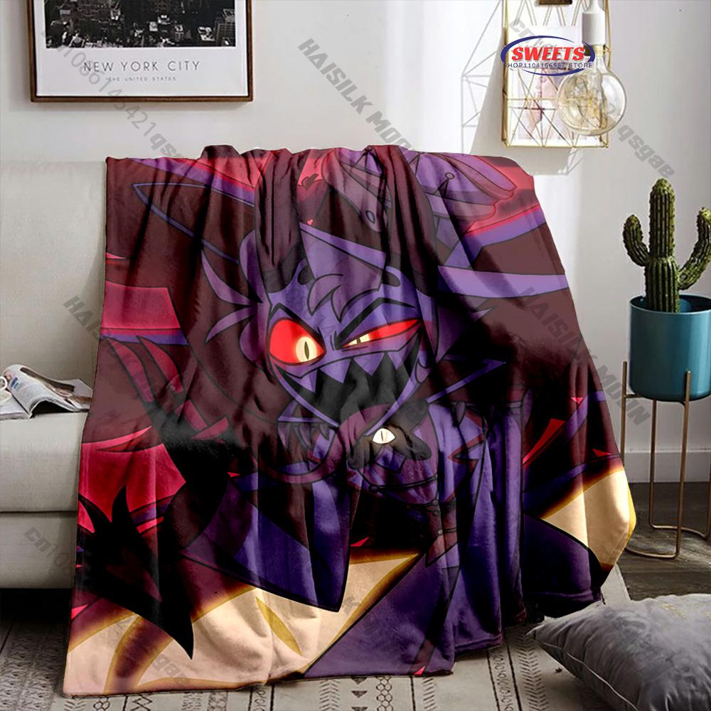 6 Sizes L-Luc1fer M0rningstar H-Hazbin Hotel Theme Print Blanket Home Travel Blanket Sofa Bedding Cover Blanket Wonderful Gift