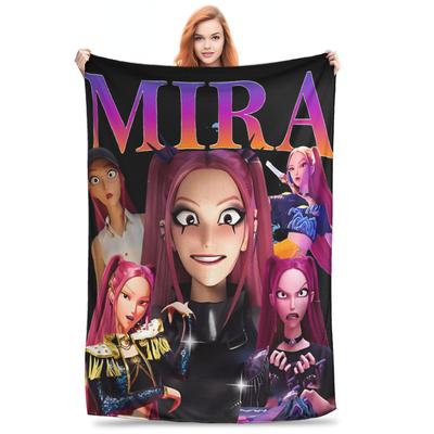 Mira Kpop Охотники на демонов Фланелевое одеяло Зима Мягкое одеяло для детей Уличное Пушистое покрывало Покрывало для дивана