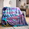 1Pc Cyberpunk Romance Flannel Blanket, Soft And Comfortable, Casual Warm, Camping Travel, Christmas, Halloween Xmas Gift S1182