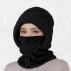 Winter hat, scarf, mask, integrated wool hat, women's thickened warm one-piece hat, cold-proof ear protection, knitted hat