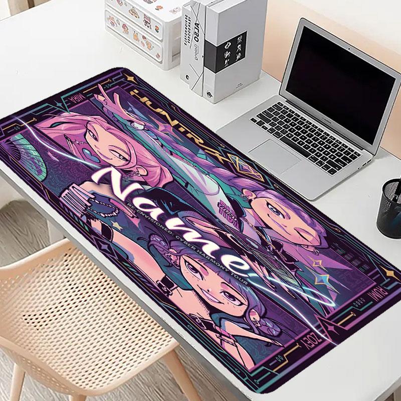 Custom Name Personalized Kpop Demon Hunter Pattern Mousepad, Laptop PC Desk Mat, Decorative Desk Mat for Home Keyboard Pad Gift