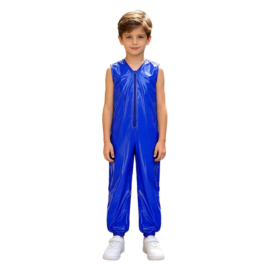 Kids Boys Girls Adaptive Jumpsuit Water Resistant Diaper Cover Bodysuit Sleeveless Zip-up Elastic Leg Opening Rompers for Pool Beach Swim