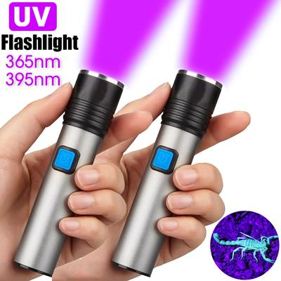 365/395 нм УФ-фонарик Blacklight Zoomable USB перезаряжаемый УФ-свет ультрафиолетовая лампа фонарик для обнаружения пятен мочи домашних животных собак