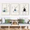 Traditional Chinese Style Poster Flower Vase Wall Art Canvas Painting Minimalist Print Wall Pictures for Living Room Home Decor