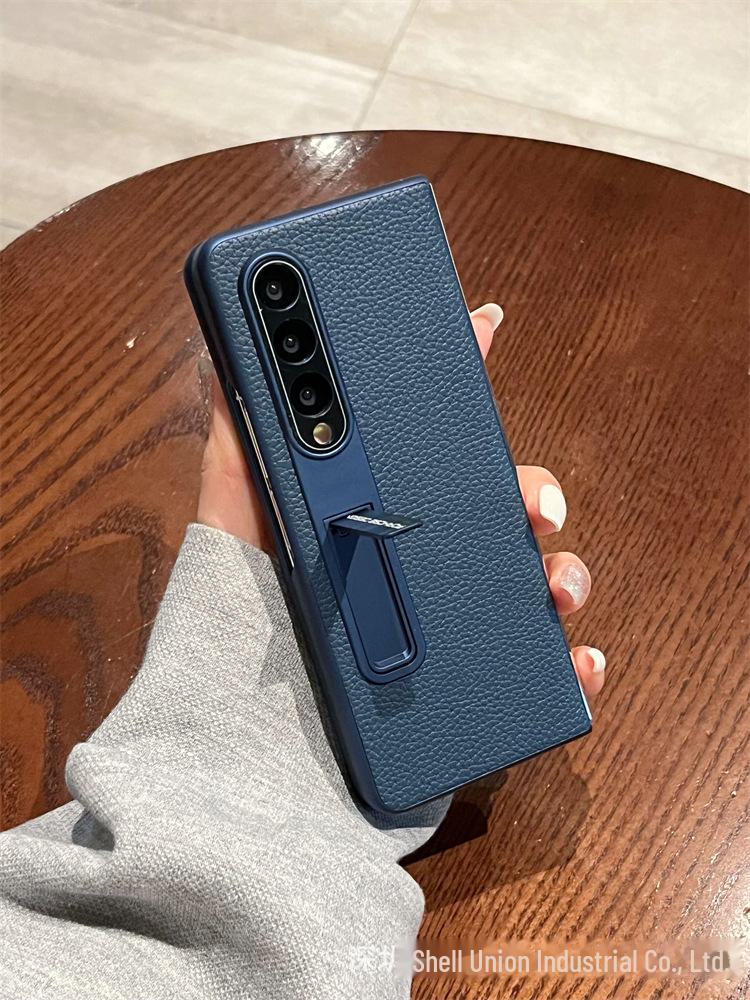 Чехол-книжка из кожи личи для Huawei Honor MagicvS XFold2 со скрытой подставкой