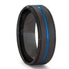 8MM Black Stainless Steel Men's Wedding Steel Rings Black Blue Red Gold Groove Beveled Edge Black Brushed Rings Men Wedding Band