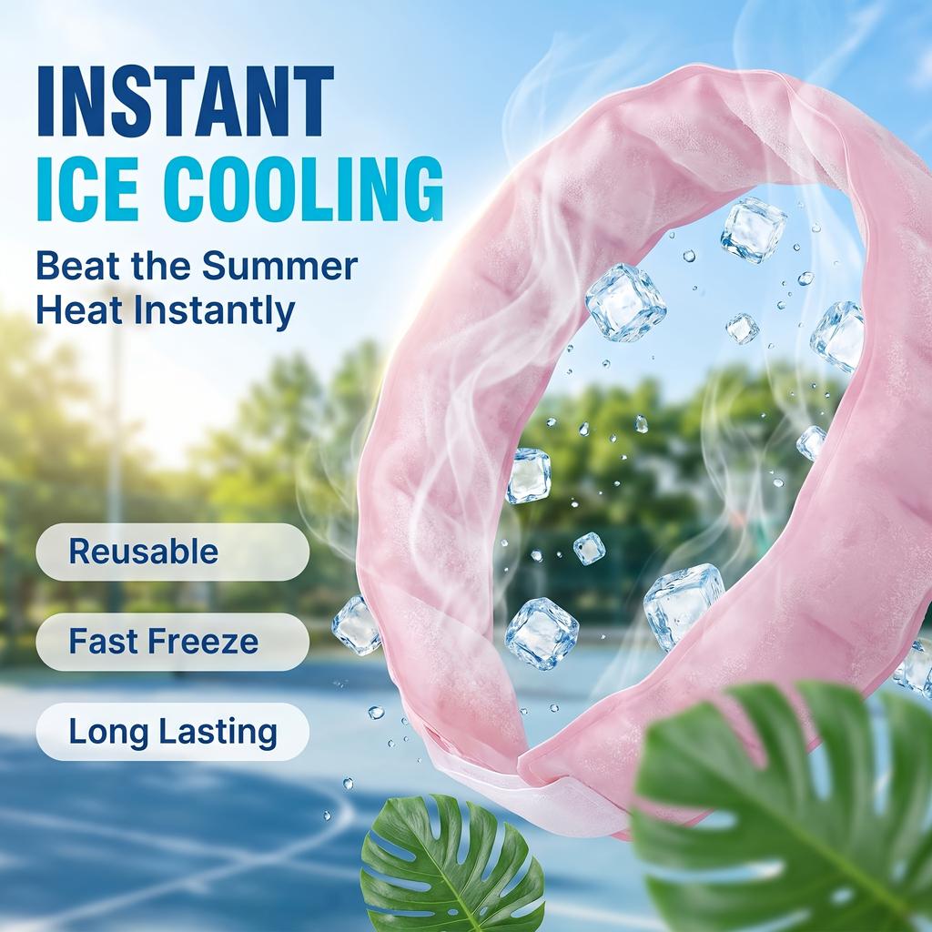 Reusable PCM Neck Cooling Ring Summer Outdoor Sports Refreshing Hands Free Ice Neck Tube