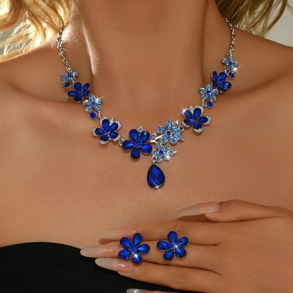 Genteel Temperament Necklace Earrings Set Exquisite Women Jewelry Set Women