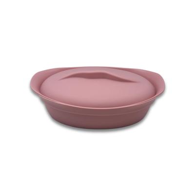 Kevnhaun Силиконовая пароварка для микроволновой печи с духовкой, посудомоечной машиной, книгой рецептов для торта, полная емкость для воды, термостойкая пароварка KDS4655, овальная, розовая, для приготовления пищи,