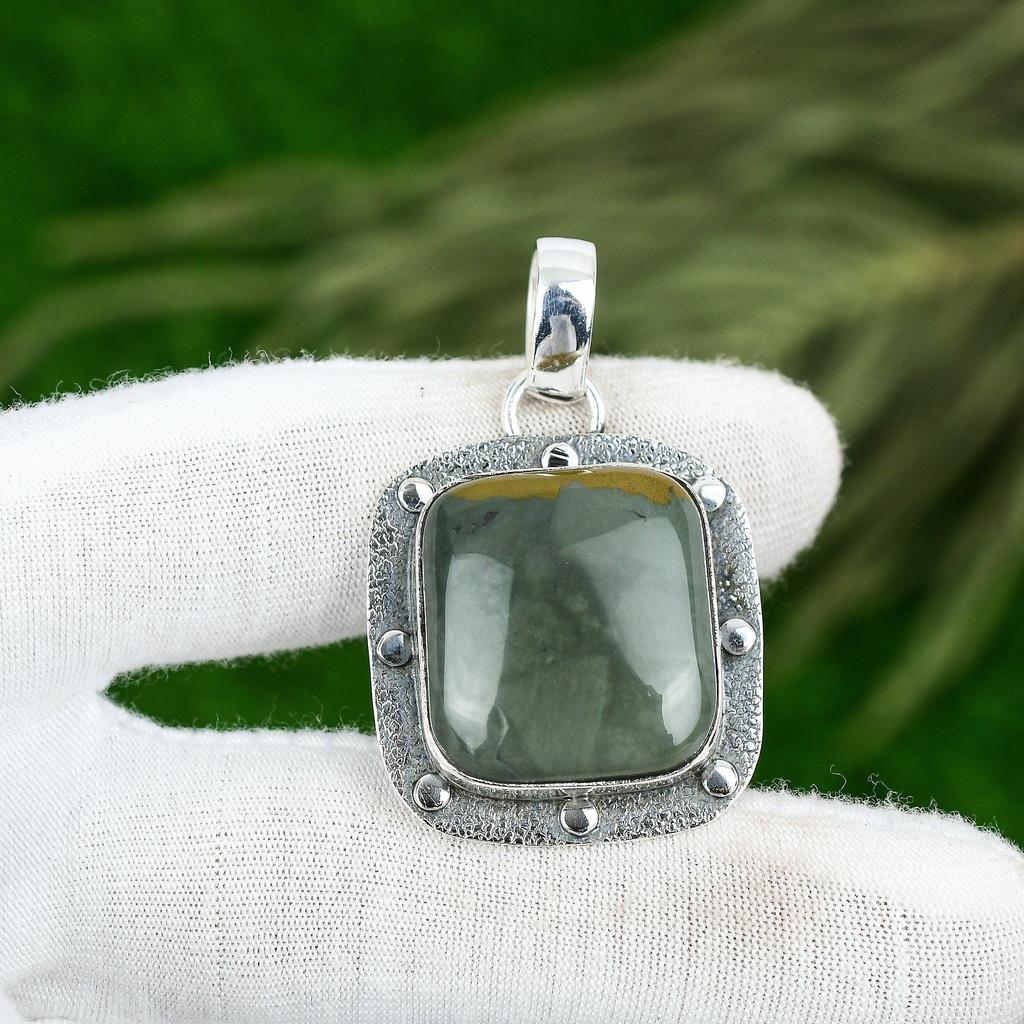 Easter Deal Natural Polychrome Jasper Mother Pendant Jewelry 925 Sterling Silver