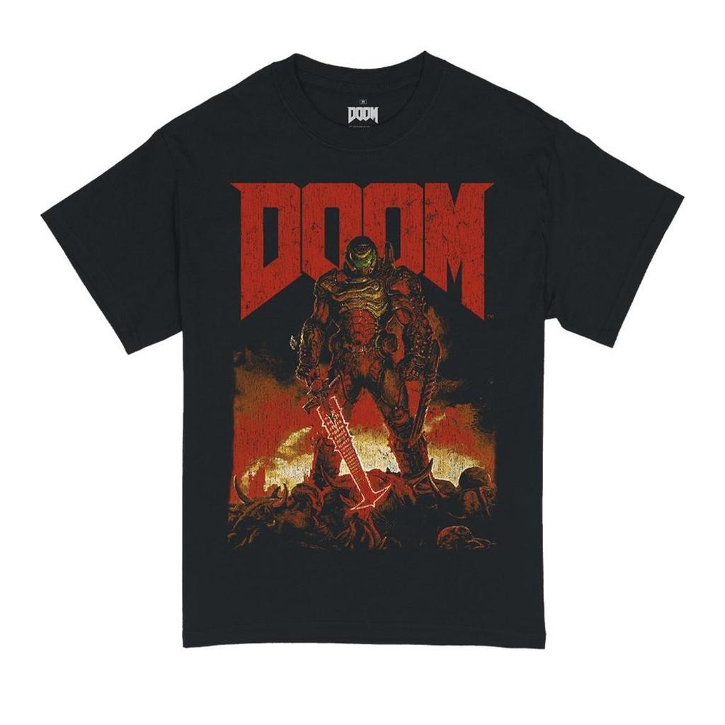 Графическая унисекс футболка Doom Eternal Винтажная футболка в стиле Dark Slayer