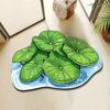 Realistic 3D Leaf Rug Irregular Leaf Shaped Floor Mat Anti Slip Green Leaf Doormat for Bathroom