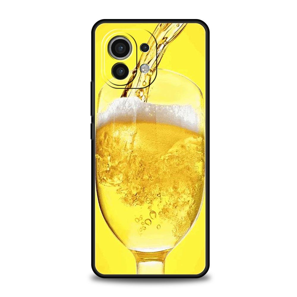 Alcohol Summer Bubble Phone Case For Xiaomi 13 12 11 Lite 12T 11T 10T 9T Mi Poco X5 M4 M3 X4 X3 Pro F5 F4 F3 GT 5G Black Cover