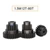 Spur Gear 1.5M-15T/16T Blackening SC45#Carbon Steel High Frequency Quenching Worm Gear Inner Bore 5/6/6.35/7/8/10/12 mm