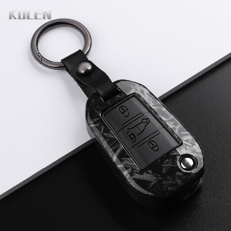 Чехол-футляр из ABS-углеволокна для автомобильного ключа Peugeot 208 301 307 308 508 2008 3008 5008 Expert Для Citroen C3 C4 C5 Cactus C6 C8 Брелок