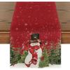 Christmas Print Table Runner Dining Decor Holiday Party Home Tablecloth With Tree Snowman