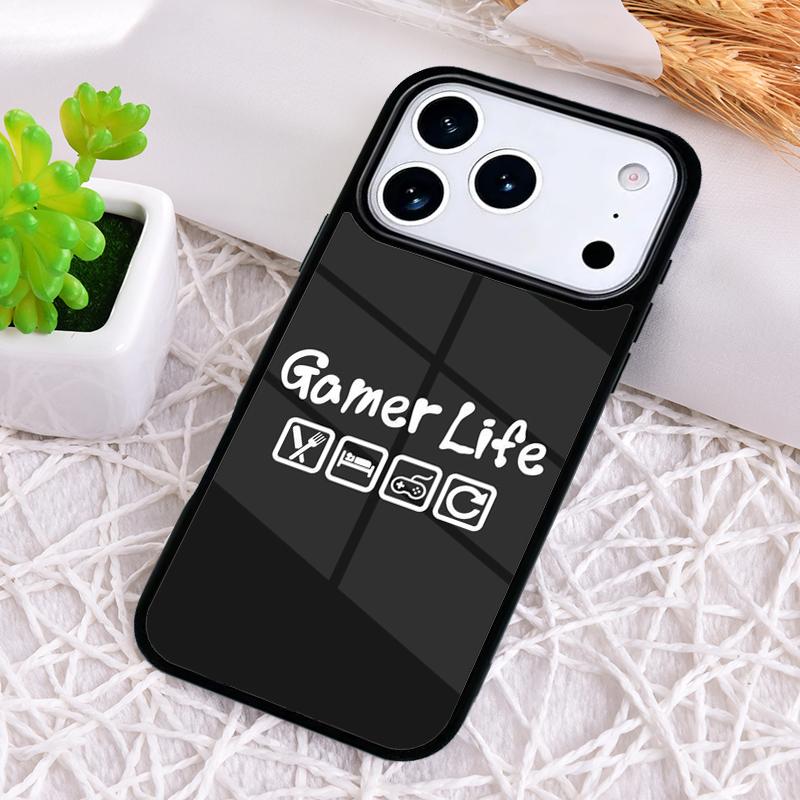 Eat Sleep Game Repeat Gamer Phone Case for iPhone 17 Air 16 15 11 12 14 13 Pro Max Shockproof Cover