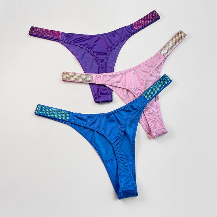 Европейские и американские сексуальные стринги со стразами: Женские фитнес спортивные трусы Т-образной формы с высоким вырезом