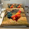 Farm Chicken King Queen Duvet Cover Rooster Goose Duck Bedding Set For Kids Teen Adult Farmhouse Animals 2/3pcs Soft Quilt Cover