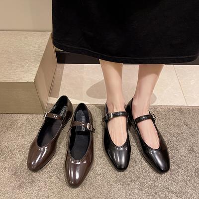 Женская обувь с открытым носком, повседневные женские кроссовки с круглым носком, универсальные туфли на плоской подошве, новое летнее платье в стиле ретро, ​​для отдыха, базовая резиновая обувь Mary