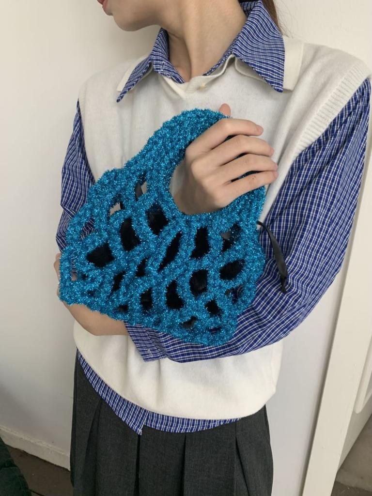 Новая выдолбленная вручную квадратная сумка из хлопчатобумажной нити, связанная крючком из золотой проволоки, модная повседневная универсальная сумка для рыболовной сети