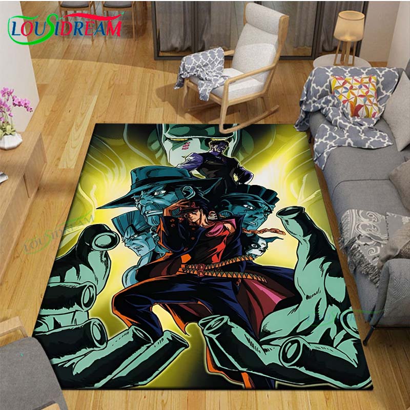 Классические Мультяшные Ковры J-JoJo's Bizarre Adventure для Гостиной, Противоскользящий Ковер, Коврики для Детской Комнаты, Игровой Ковер, Большой Ковер, Декор