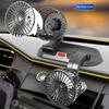 Car Plug Dual-Head Car Fan with Parking Numbers, Universal 5V/USB/12V/24V, Double-Head Rotatable Multi-Functional 2-Speed Adjustable Car Cooling Fan