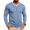 Men S Fake Two Piece Henley Long Sleeve Casual T Shirt