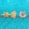 D Color 0.5-2CT D VVS1 Real Moissanite Stud Earrings for Women Lab Diamond Ear Studs 100% S925 Sterling Silver Plated 18K Gold