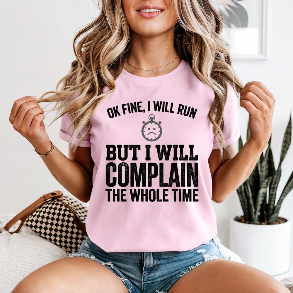 Funny Running Unisexs T Shirt Ok Fine Ill Run Workout Jogging ness Humor Top