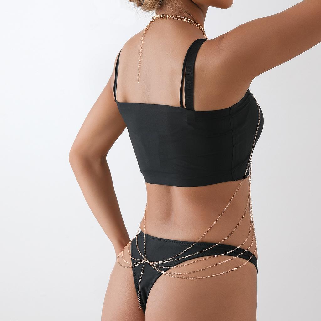 Personality Exaggerated Multi-layer Cross Metal Body Chain Body Chain Nightclub Chest Chain Women