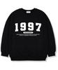 UNION GARMENTS 1997 Свитшот оверсайз с логотипом-номером, на флисовой подкладке, черный