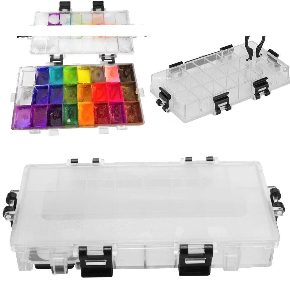 Half Pans Watercolor Painting Pallet Airtight Leakproof Paint Tray Box Travel Palette