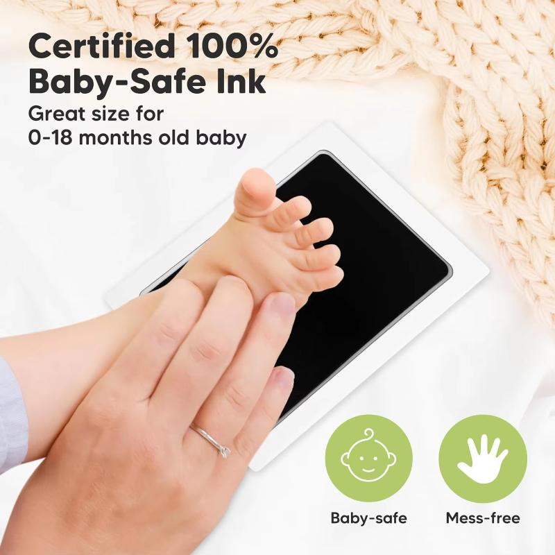 Newborn Baby Diy Hand And Footprint Kit Ink Pads Photo Frame Handprint Toddlers Souvenir Accessories Safe Clean Baby Shower Gift