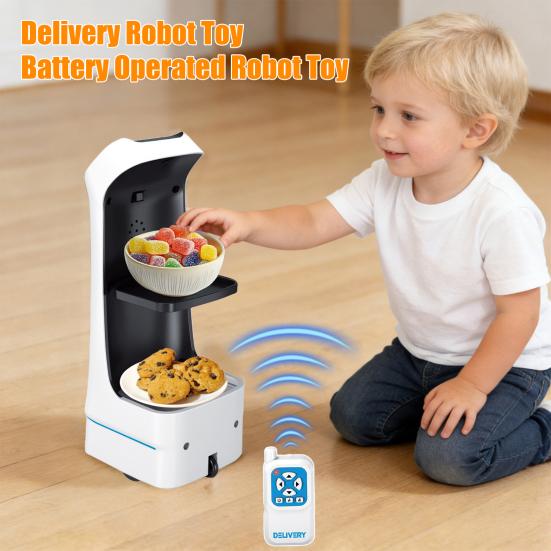 Робот-доставщик еды на дистанционном управлении 2,4 ГГц RC Робот-игрушка со съемным основанием Для детей и взрослых Мини-интерактивная светящаяся роботизированная игрушка