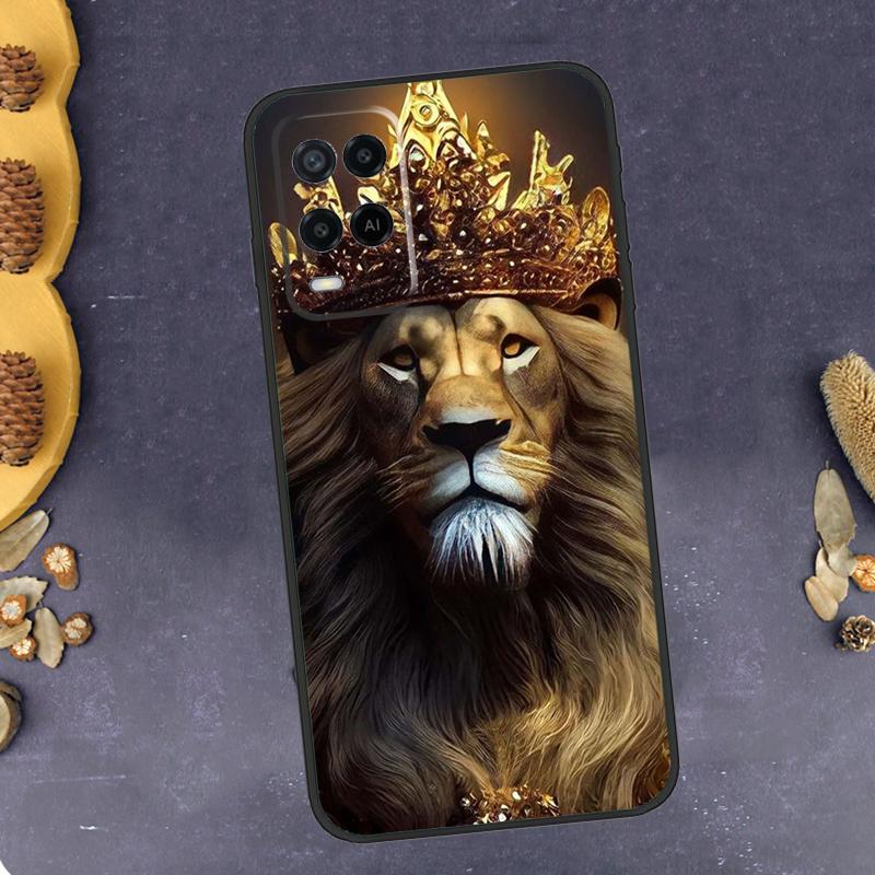 Animal Lion Phone Case For Oppo A94 A74 A54 A15 A18 A38 A58 A78 A98 A40 A60 A80 A16 A76 A96 A57S A17 A77